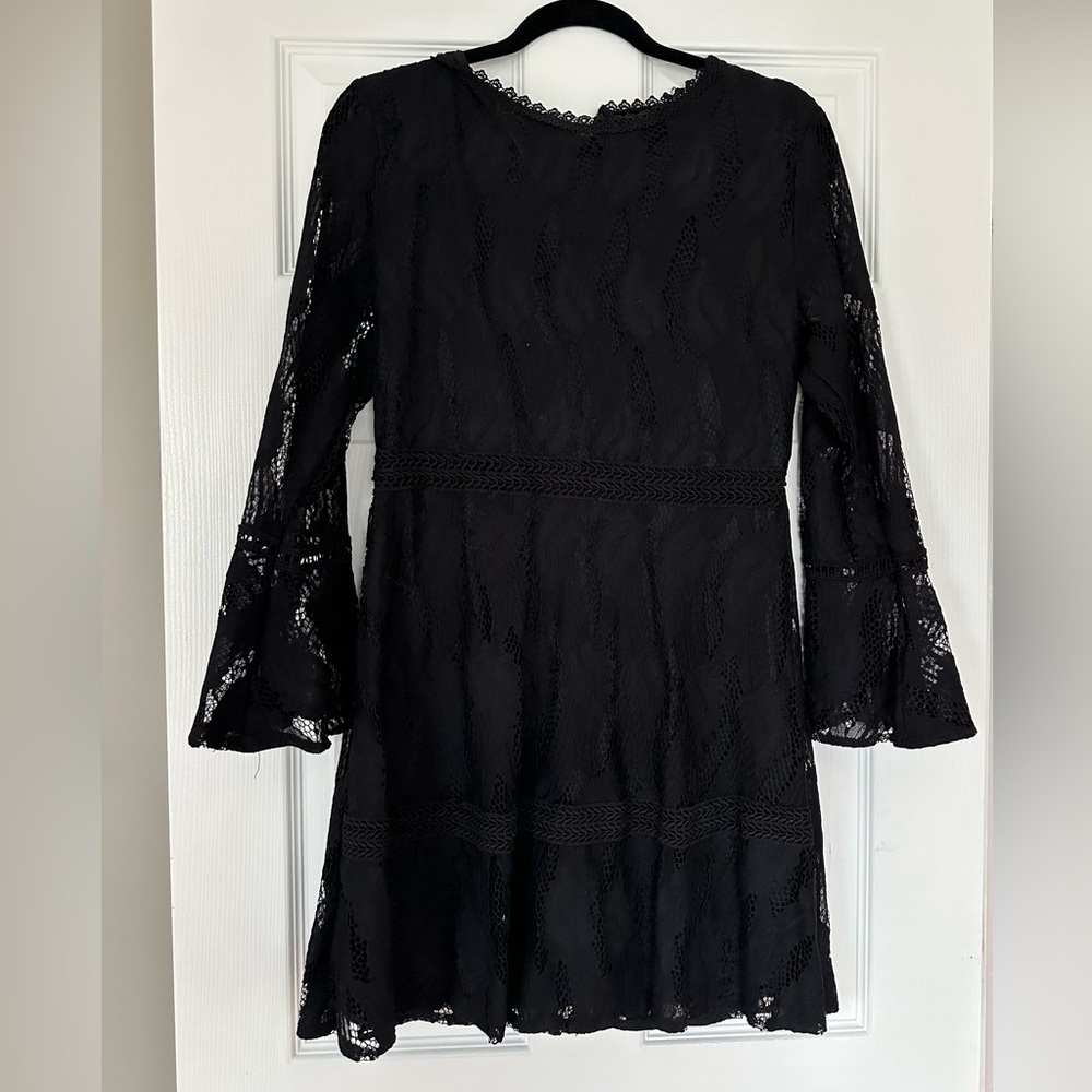 Women’s Boohoo Black Long Sleeve Lace Dress Size 10